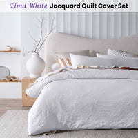 Accessorize Elma White Jacquard Quilt Cover Set Queen