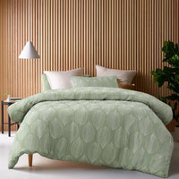 Accessorize Leaf Jacquard Quilt Cover Set Queen