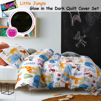 Little Jungle Glow in the Dark Quilt Cover Set Double