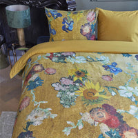 Bedding House Van Gogh Partout des Fleurs Gold Cotton Sateen Quilt Cover Set King