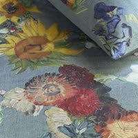 Bedding House Van Gogh Partout des Fleurs Green Cotton Sateen Quilt Cover Set Queen