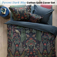 PIP Studio Pavoni Dark Blue Cotton Quilt Cover Set Queen
