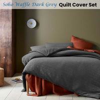 Accessorize Soho Waffle Dark Grey Quilt Cover Set King