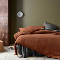 Accessorize Soho Waffle Tobacco Quilt Cover Set King