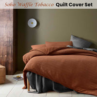 Accessorize Soho Waffle Tobacco Quilt Cover Set King