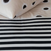 VTWonen Stripe and Eye Natural Cotton Quilt Cover Set Queen