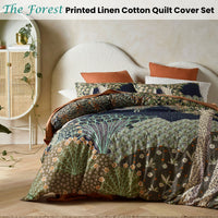 Accessorize The Forest Printed Linen Cotton Quilt Cover Set King