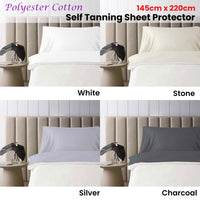 Accessorize Self Tanning Polyester Cotton Sheet Protector 145cm x 220cm Silver