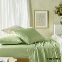 Vintage Design Homewares 225TC Cotton Eucalyptus Sheet Sets Fog Green King
