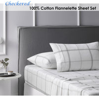 Accessorize Cotton Flannelette Sheet Set Checkered Double