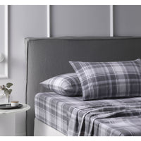 Accessorize Cotton Flannelette Sheet Set Plaid Single