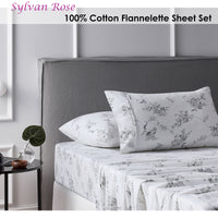 Accessorize Cotton Flannelette Sheet Set Sylvan Rose Double