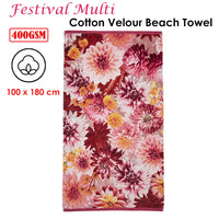 Bedding House Festival Multi Cotton Velour Beach Towel