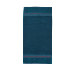Zellige Pure Cotton Towel 70 x 140 cm - Dark Blue