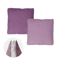 2-Tone Mauve Gusseted Linen Texture Look Filled Cushion 45 x 45 x 6 cm