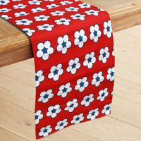 IDC Homewares 100% Cotton Printed Table Runner Cotton Bud Red