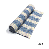 Noah Stripe Cotton Ribbed Table Runner 33 x 150 cm Blue