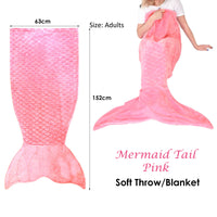 Mermaid Tail Pink Soft Blanket Throw