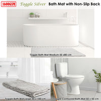 Toggle Microfiber Bath Mat Large Silver
