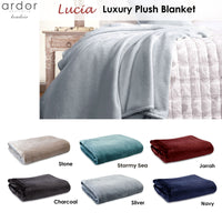 Ardor Lucia Luxury Push Blanket Charcoal King Single