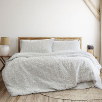 Ardor Norfolk White 3 Pcs Embossed Comforter Set Queen/King