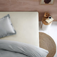 Essentially Home Living Polyester Cotton Fitted Sheet 36cm Wall Ivory Single