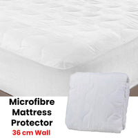 Essentially Home Living Microfibre Quilted Fitted Mattress Protector - KING SINGLE