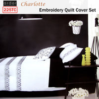 Ardor Charlotte White Quilt Cover Set QUEEN