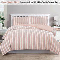 Ardor Cove Rose Dust (Similar to Peach color) Seersucker Waffle Quilt Cover Set Double