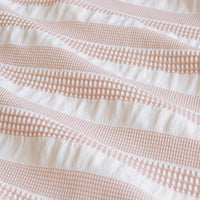 Ardor Cove Rose Dust (Similar to Peach color) Seersucker Waffle Quilt Cover Set King