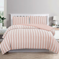 Ardor Cove Rose Dust (Similar to Peach color) Seersucker Waffle Quilt Cover Set Queen
