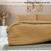 Ardor London Cinnamon Embossed Quilt Cover Set King