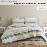 Ardor Milford Seafoam Polyester Cotton Quilt Cover Set King
