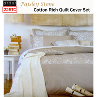 Ardor 225TC Cotton Rich Paisley Stone Quilt Cover Set Queen