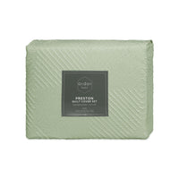 Ardor Preston Pale Green Embossed Quilt Cover Set King