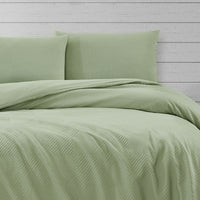 Ardor Preston Pale Green Embossed Quilt Cover Set Queen