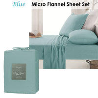 Ardor Micro Flannel Sheet Set Blue Mega King