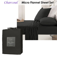 Ardor Micro Flannel Sheet Set Charcoal Mega Queen