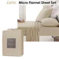 Ardor Micro Flannel Sheet Set Latte Single