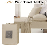 Ardor Micro Flannel Sheet Set Latte Mega Queen