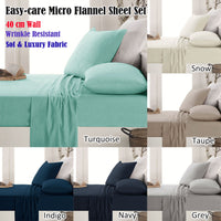 Apartmento Easy-care Micro Flannelette Sheet Set Snow King Single