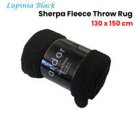 Ardor Lupinia Black Sherpa Fleece Throw Rug 130 x 150cm