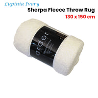Ardor Lupinia Ivory Sherpa Fleece Throw Rug 130 x 150cm