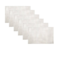 Set of 6 Broad Slat Bamboo Table Placemats 30 x 45cm White