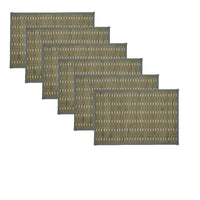 Set of 6 Streak Bamboo Table Placemats 30 x 45cm Grey Silver