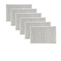 Set of 6 Bamboo Table Placemats White with White Border 30 x 45cm