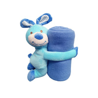 Baby Blue Blanket with Toy Bunny