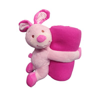 Baby Pink Blanket with Toy Bunny