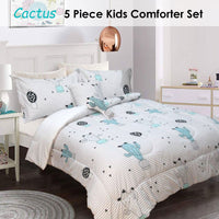 Ramesses 5 Piece Kids Comforter Set Cactus Double