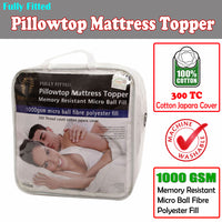 Ramesses Fully Fitted Pillowtop Mattress Topper Single